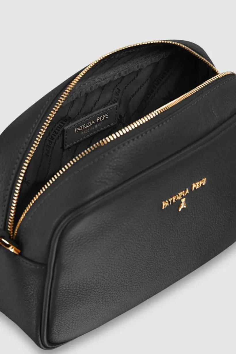 Fly skórzana torba typu Camera bag z wewnętrzną kieszenią^Patrizia Pepe Shop