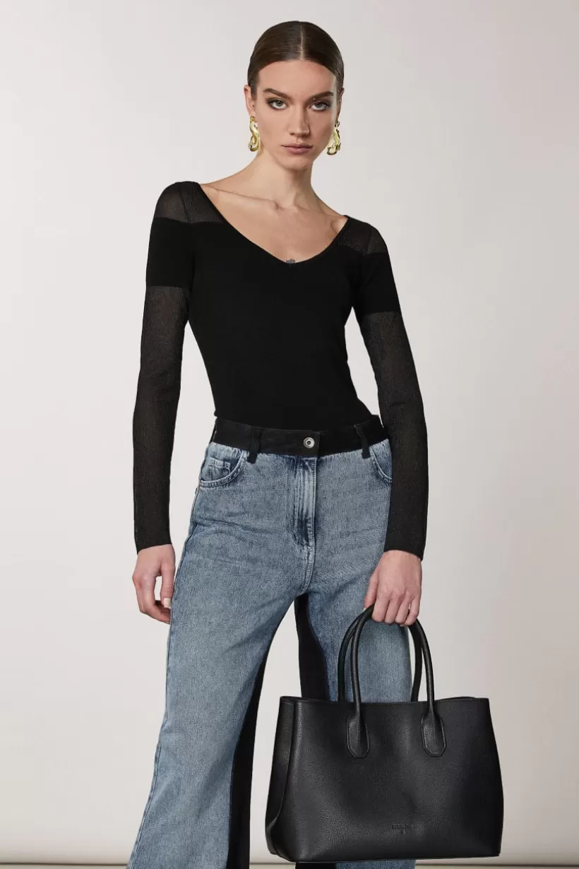 Fly Skórzana torebka typu shopper na ramię^Patrizia Pepe Hot