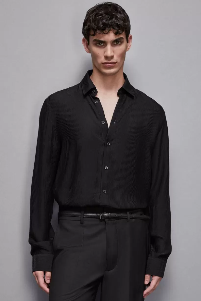 Koszula z żakardowego wiskozowego diagonalu^Patrizia Pepe Discount