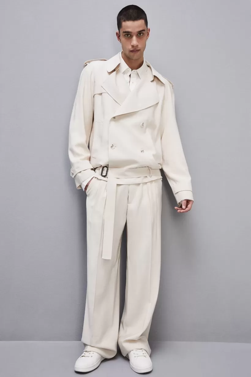 Krótka kurtka z efektem trencza z wiskozowego diagonalu^Patrizia Pepe Best Sale