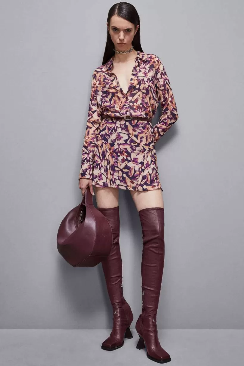 Mini spódniczka zapinana na zamek ze wzorzystej żorżety^Patrizia Pepe Best Sale