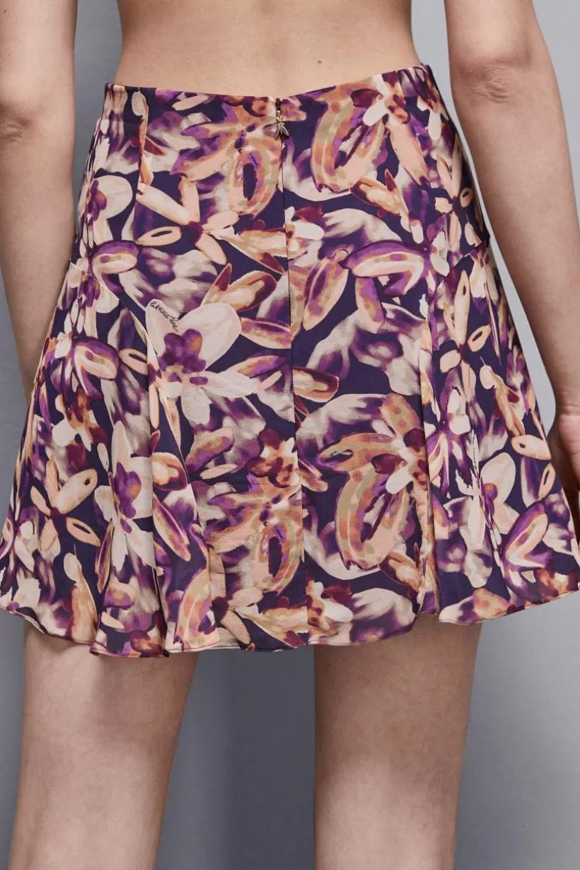 Mini spódniczka zapinana na zamek ze wzorzystej żorżety^Patrizia Pepe Best Sale