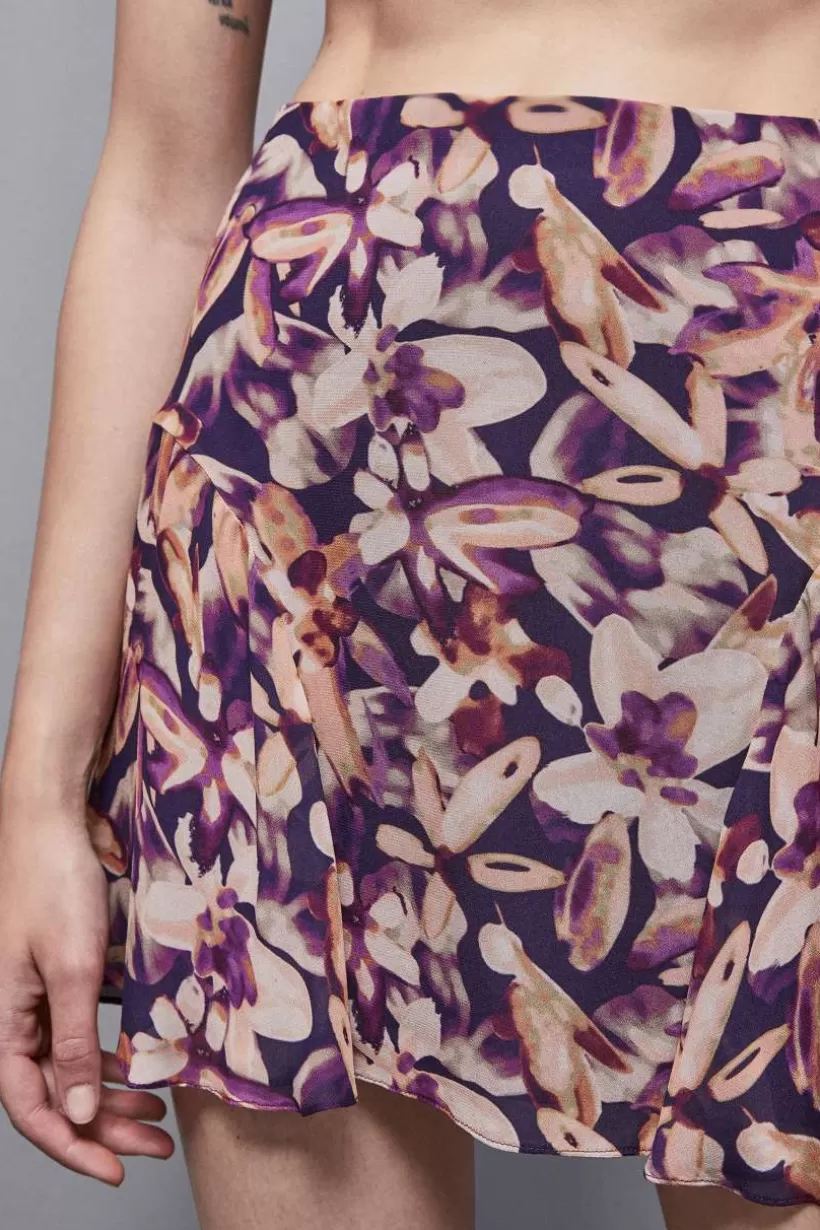 Mini spódniczka zapinana na zamek ze wzorzystej żorżety^Patrizia Pepe Best Sale