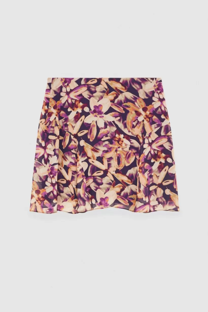 Mini spódniczka zapinana na zamek ze wzorzystej żorżety^Patrizia Pepe Best Sale