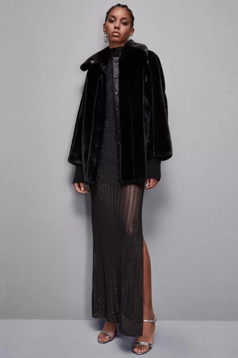 Płaszcz midi z tkaniny syntetycznej^Patrizia Pepe Shop