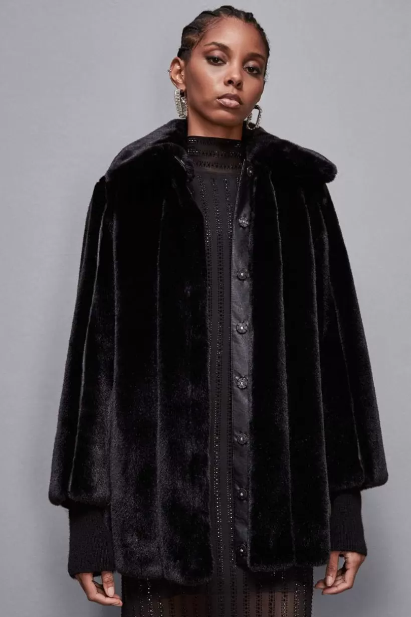 Płaszcz midi z tkaniny syntetycznej^Patrizia Pepe Shop