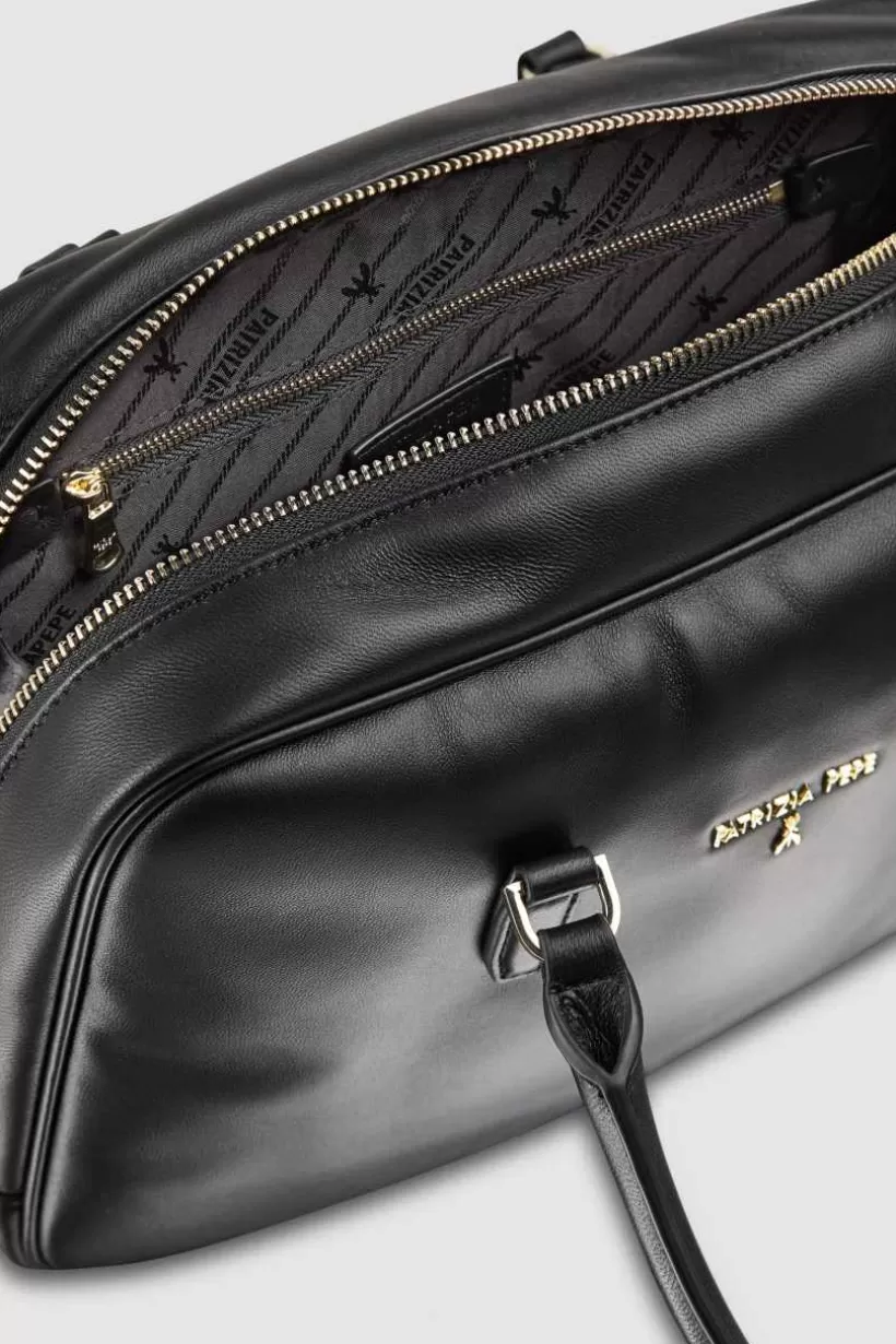 Skórzana torba na ramię z zamkiem typu camera case^Patrizia Pepe Best