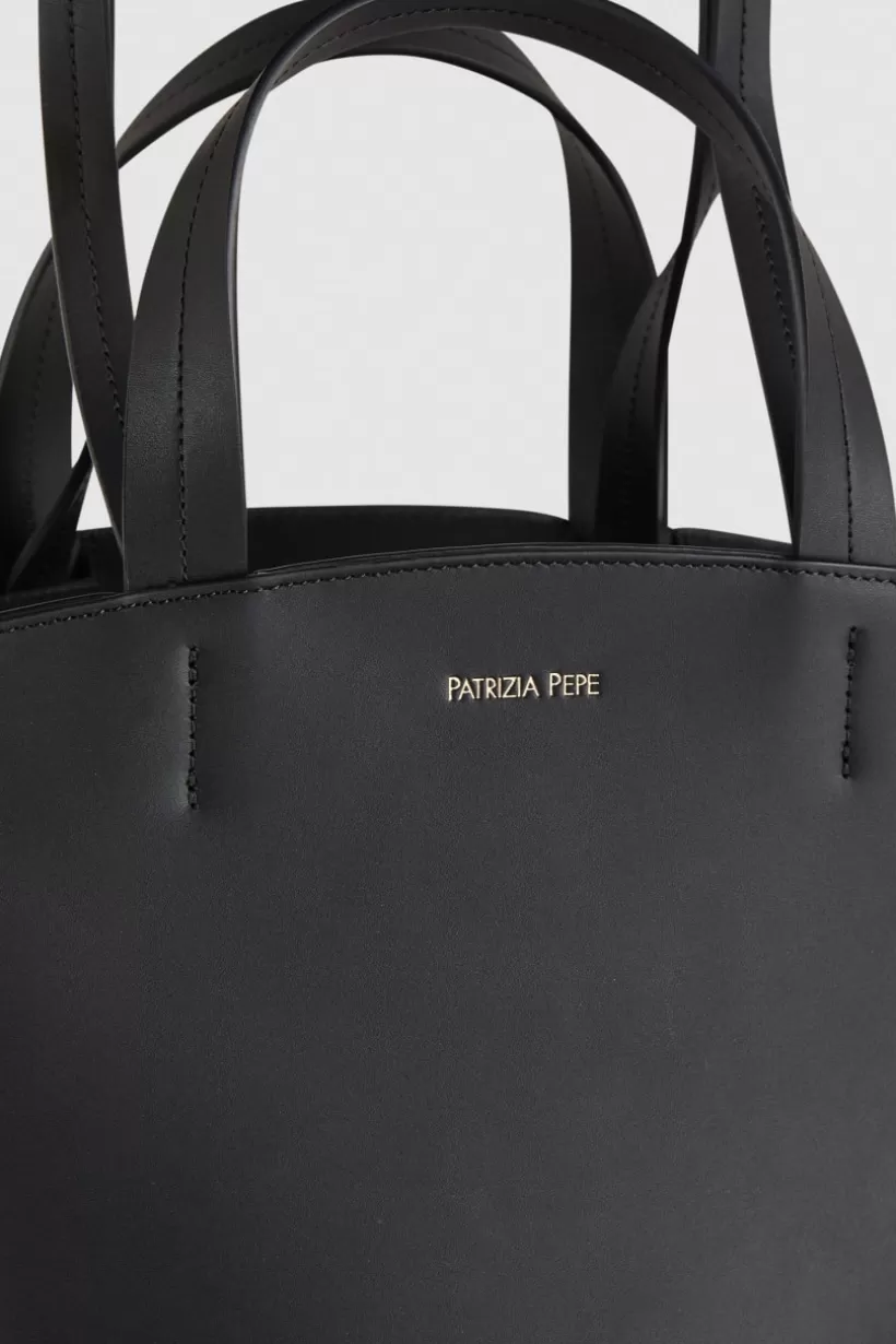 Skórzana torba typu shopper z uchwytami^Patrizia Pepe Cheap