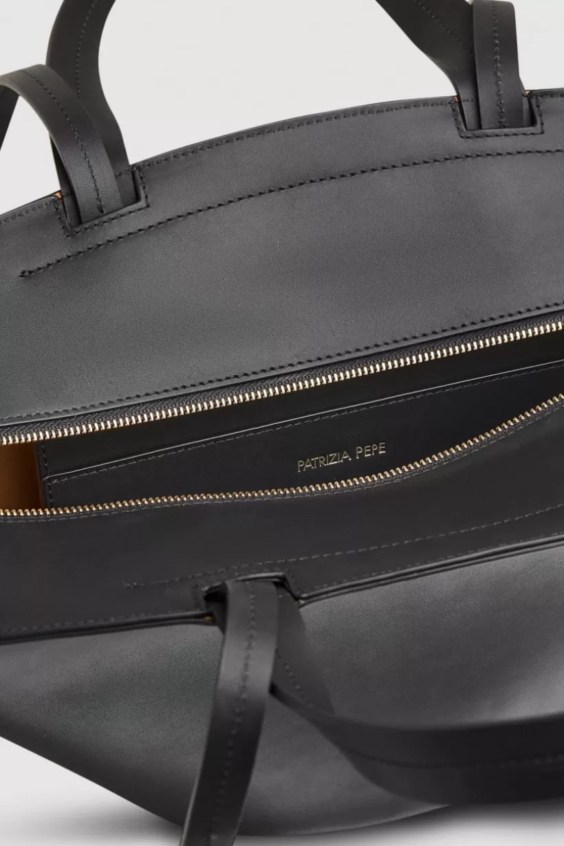 Skórzana torba typu shopper z uchwytami^Patrizia Pepe Cheap