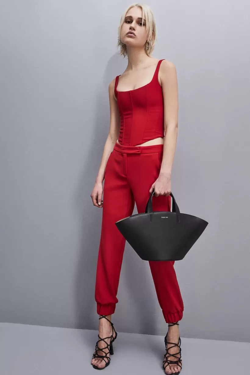 Skórzana torba typu shopper z uchwytami^Patrizia Pepe Cheap