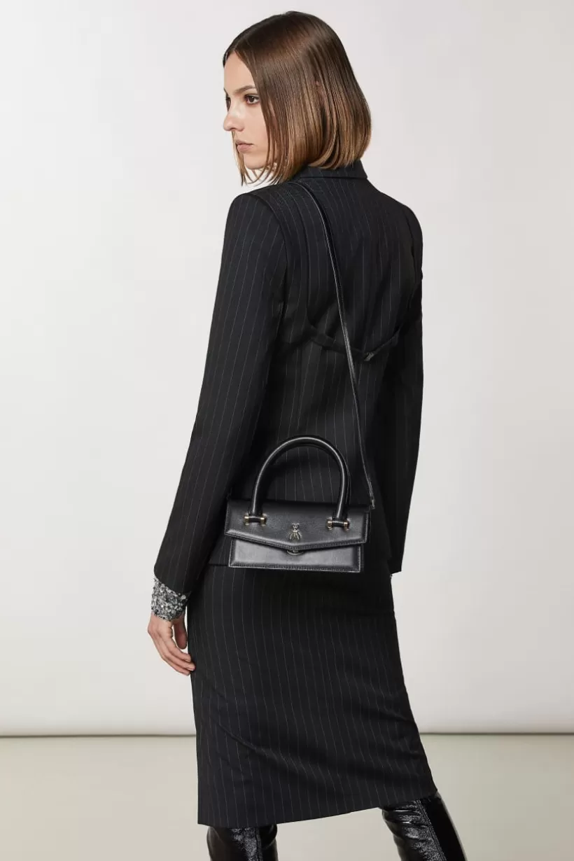 Skórzana torebka na ramię Fly Bamby ze skórzanymi uchwytami^Patrizia Pepe Shop