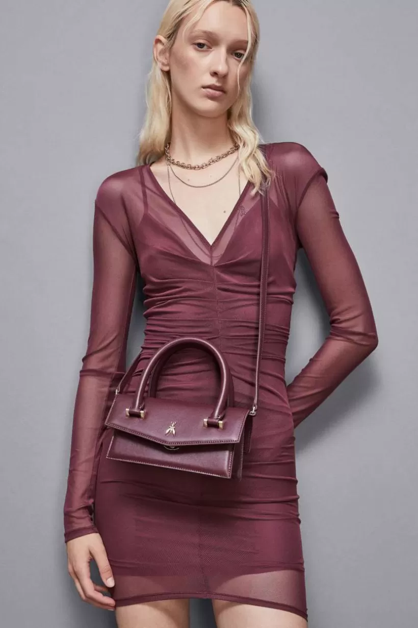 Skórzana torebka na ramię Fly Bamby ze skórzanymi uchwytami^Patrizia Pepe Sale