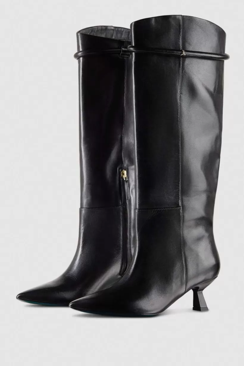 Skórzane kozaki rurki zapinane na zamek błyskawiczny^Patrizia Pepe Clearance