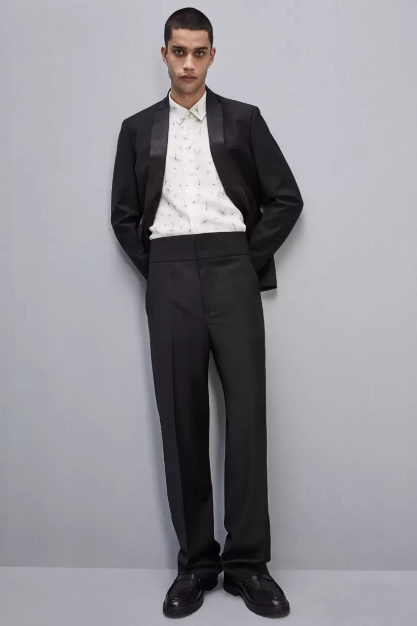 Spodnie z wysokim stanem z letniej wełny^Patrizia Pepe Shop