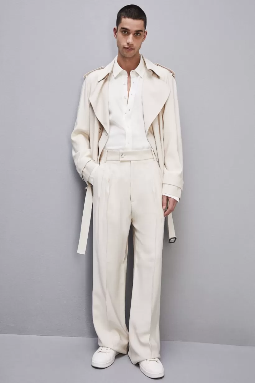 Spodnie z zakładkami z wiskozowego diagonalu^Patrizia Pepe New