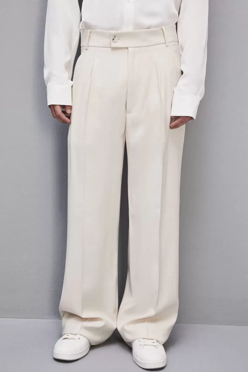 Spodnie z zakładkami z wiskozowego diagonalu^Patrizia Pepe New