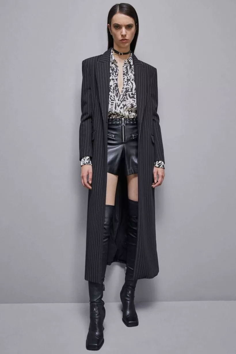 Szorty ze sztucznej skóry z niskim stanem, zapinane na zamek^Patrizia Pepe Hot