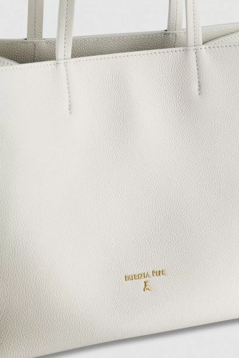 Torba typu shopper z międlonej skóry^Patrizia Pepe New