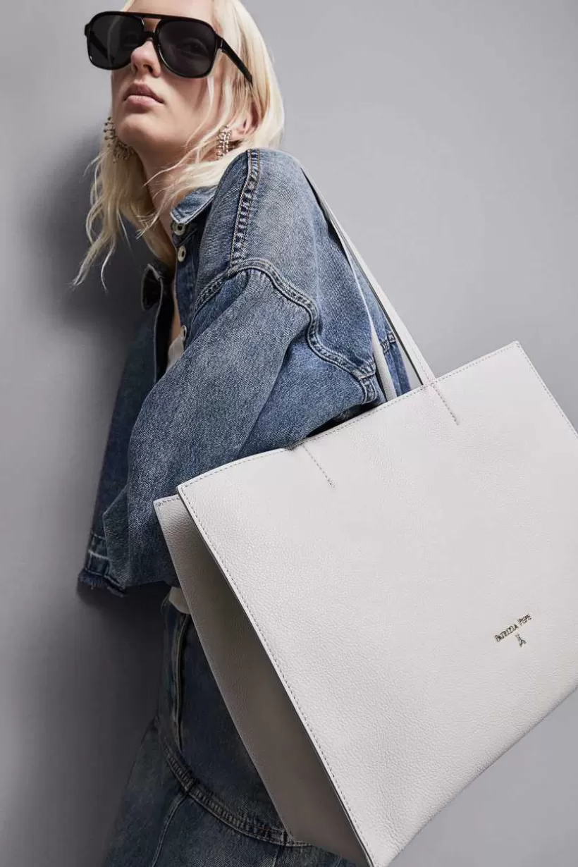 Torba typu shopper z międlonej skóry^Patrizia Pepe New