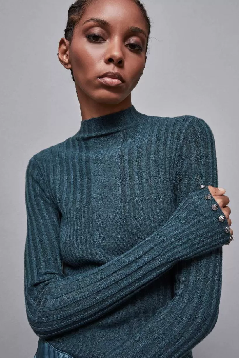 Wiskozowa prążkowana bluzka Essential^Patrizia Pepe Cheap