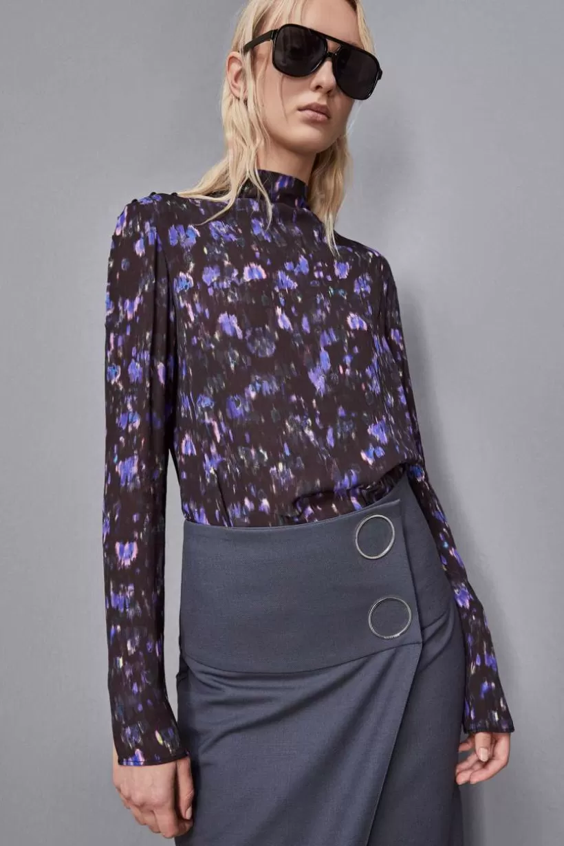 Wiskozowa tunika z kwiatowym nadrukiem^Patrizia Pepe Discount