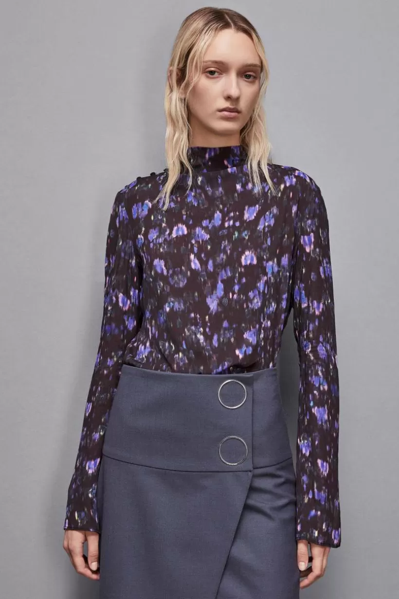 Wiskozowa tunika z kwiatowym nadrukiem^Patrizia Pepe Discount